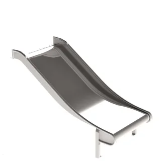 Edelstahlrutsche für Podest und Hang Breite 100 cm ohne Ohren, geprüft und zertifiziert für den öffentlichen Bereich