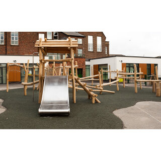 Edelstahlrutsche für Podest und Hang Breite 100 cm ohne Ohren, geprüft und zertifiziert für den öffentlichen Bereich