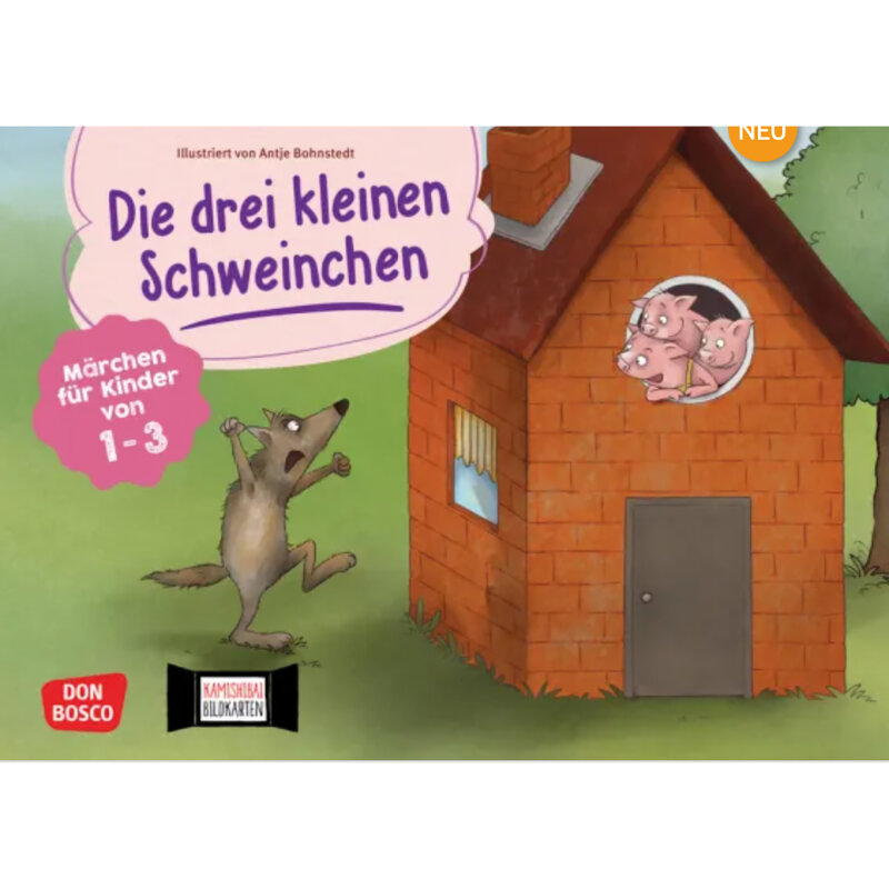 Kamishibai Karten.Die drei kleinen Schweinchen. 1-3 Jahre