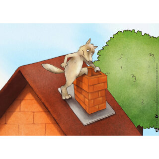 Kamishibai Karten.Die drei kleinen Schweinchen. 1-3 Jahre