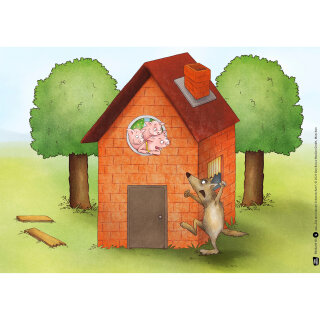 Kamishibai Karten.Die drei kleinen Schweinchen. 1-3 Jahre