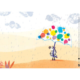Das Zebra mit dem Regenschirm. Kamishibai Bildkartenset