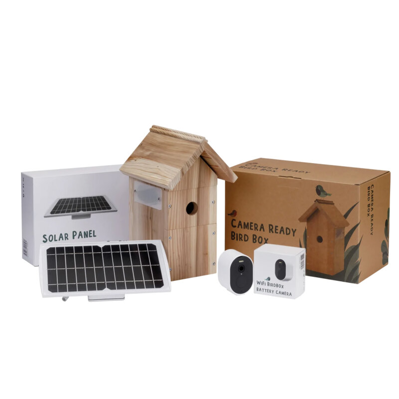 WiFi Nistkasten mit Kamera und Solarpanel