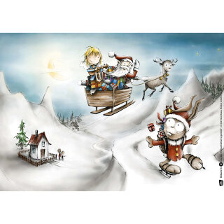 Das Weihnachtsfest ist gerettet! Kamishibai Bildkartenset