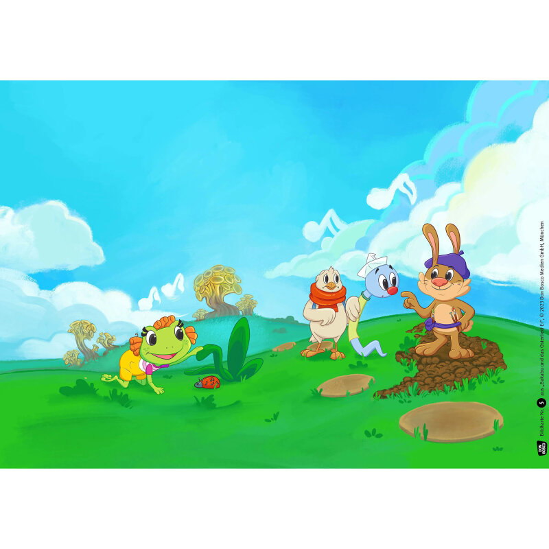 Kamishibai Karten Bakabu auf der Suche nach dem Osterlied-Ei