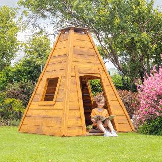 große Waldhütte Morgentau