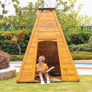 große Waldhütte Morgentau