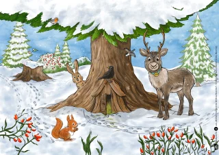 Wichtel Emil und der Weihnachtswirbel. Kamishibai Bildkartenset