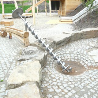 Wasserspirale mit Kurbel – Archimedische Schraube