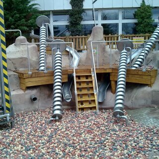 Wasserspirale mit Kurbel – Archimedische Schraube