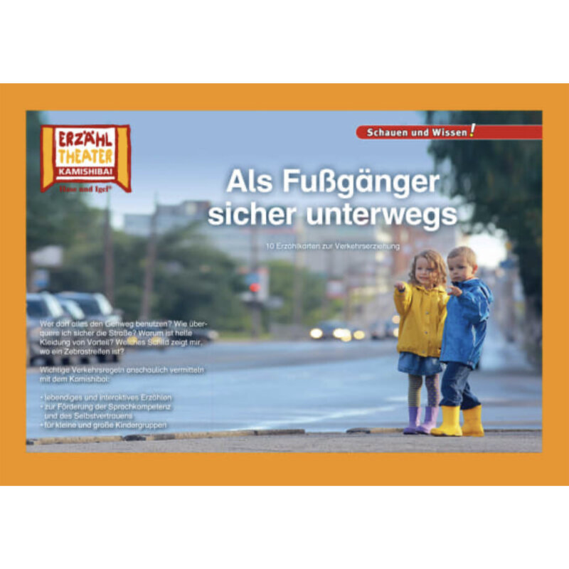 Kamishibai Karten Als Fußgänger sicher unterwegs