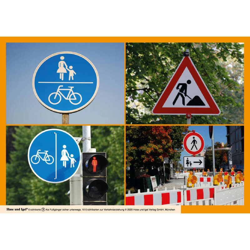 Kamishibai Karten Als Fußgänger sicher unterwegs