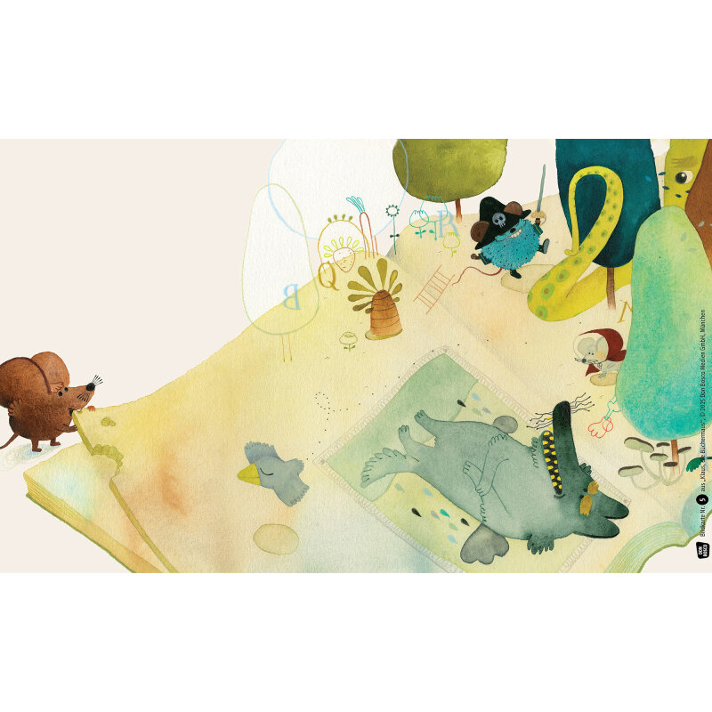 Kamishibai Karten Klaus, die Büchermaus