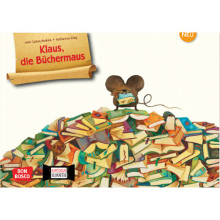 Kamishibai Karten Klaus, die Büchermaus