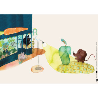 Kamishibai Karten Klaus, die Büchermaus