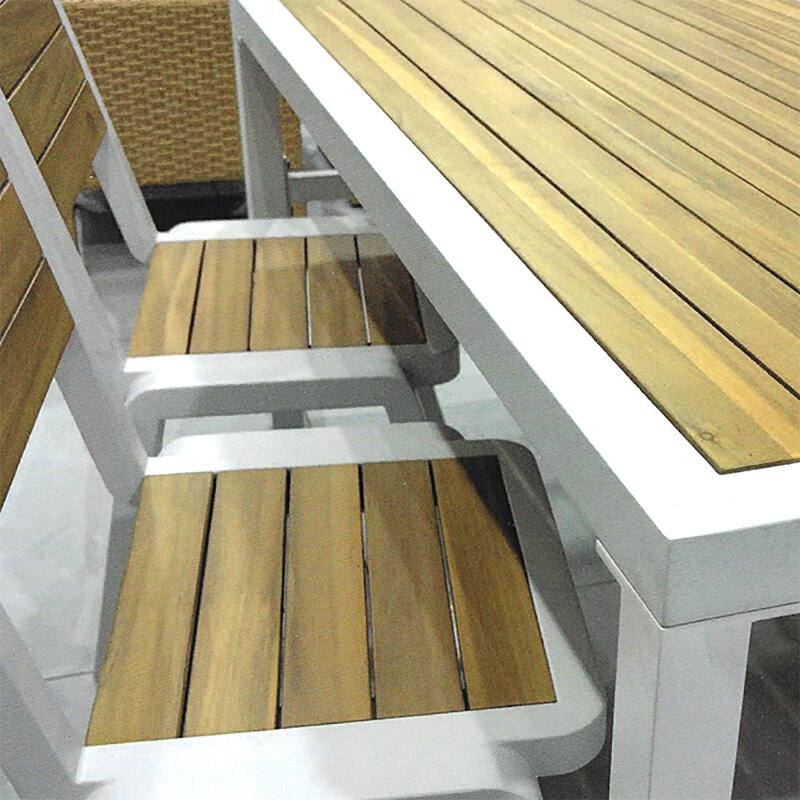 Alu-Sitzbank mit Lehne 2er-Set