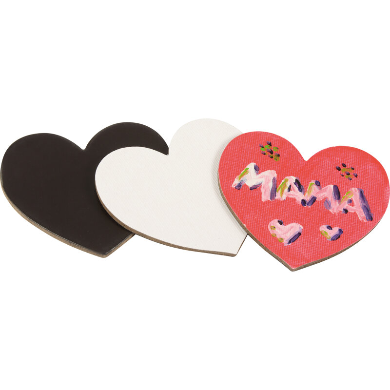 Magnet Leinwandherzen klein 12er-Set