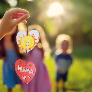 Magnet Leinwandherzen klein 12er-Set