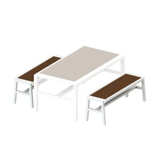 Alu-Sitzbank ohne Lehne 2er-Set