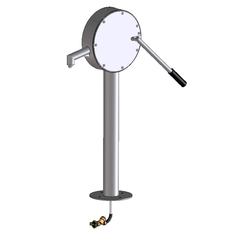 Wasserpumpe mit Hebel / Schwengel aus Edelstahl