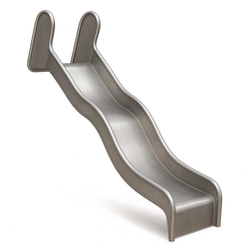 Edelstahlrutsche Welle 50 cm breit – Anbau- & Hangrutsche