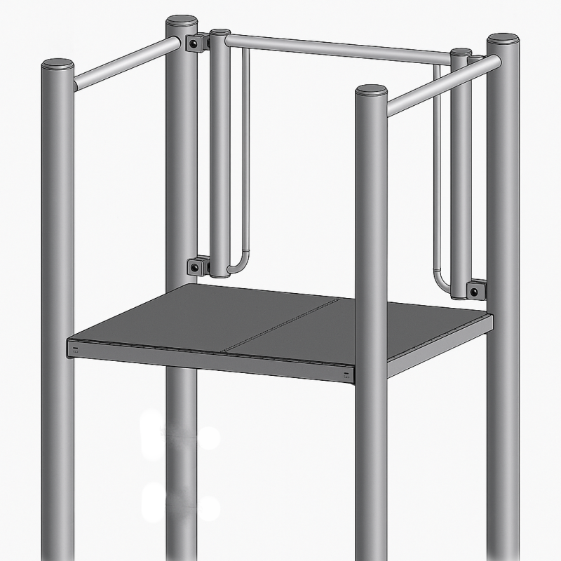 Podest für Rutsche mit Geländer