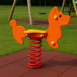 Federwipptier Hund in Orange