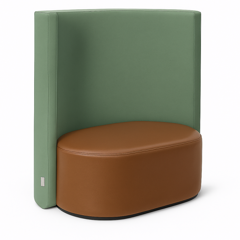 Akustiksofa Eden mit Kunstleder und Webstoff Lido