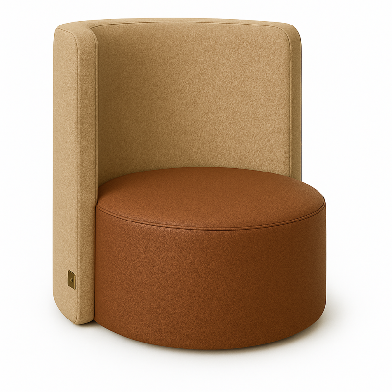 Akustiksessel Oase mit Kunstleder und Webstoff Lido