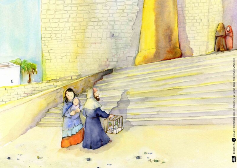 Der zwölfjährige Jesus im Tempel. Kamishibai Bildkartenset.