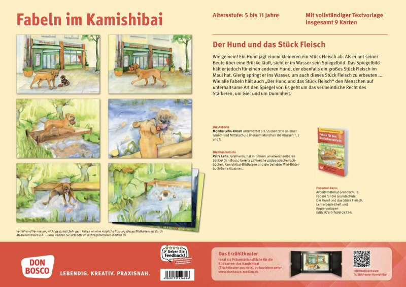 Der Hund und das Stück Fleisch. Eine Fabel von Äsop. Kamishibai Bildkartenset.
