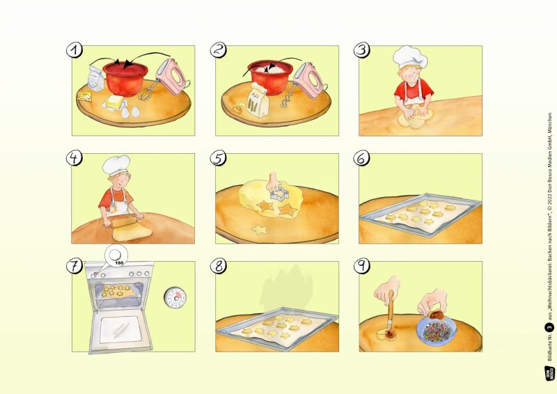 Weihnachtsbäckerei: Backen nach Bildern. Kamishibai Bildkartenset