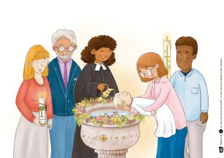 Was passiert bei der Taufe? Kamishibai Bildkartenset