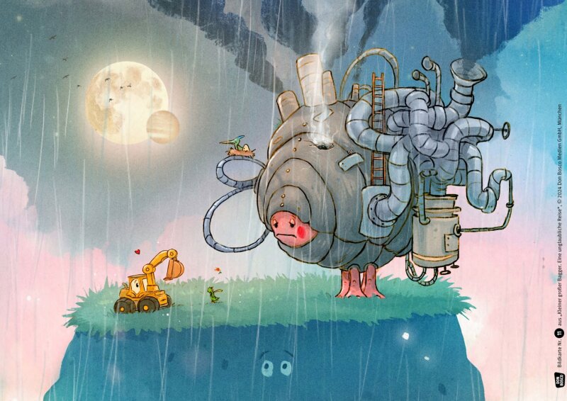 Kleiner großer Bagger. Eine unglaubliche Reise. Kamishibai Bildkartenset