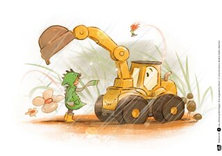 Kleiner großer Bagger. Eine unglaubliche Reise. Kamishibai Bildkartenset