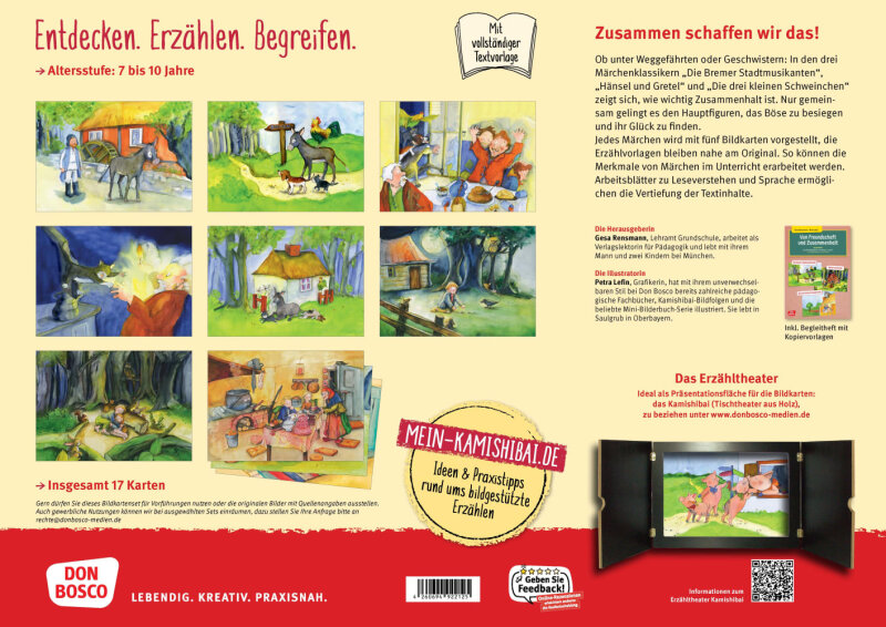 Von Freundschaft und Zusammenhalt - 3 x 5 Märchen-Bildkarten. Mit Arbeitsblättern für Klasse 3 und 4. Kamishibai Bildkartenset