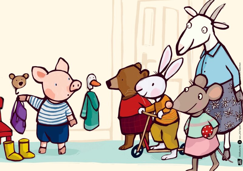 Viel Spaß in der Kita, Ferkel! Kamishibai Bildkartenset