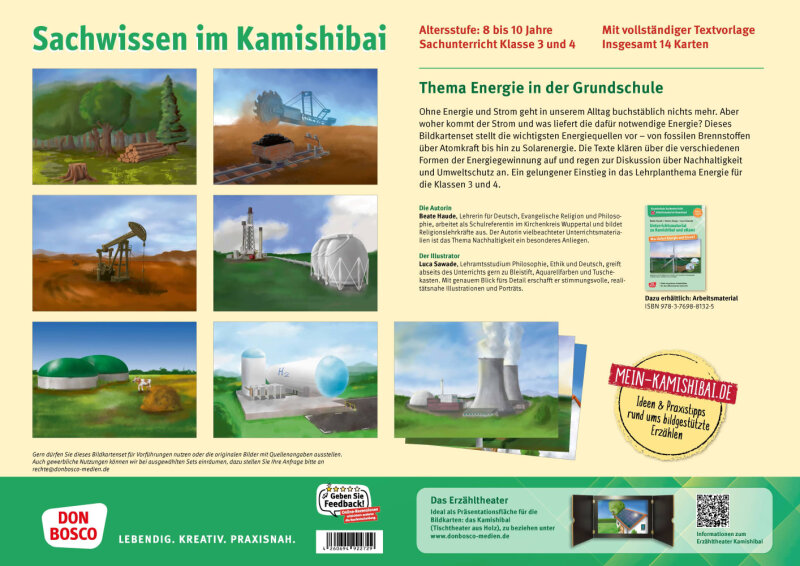 Was liefert Energie und Strom? Bildkarten zu fossilen und erneuerbaren Energiequellen. Kamishibai Bildkartenset