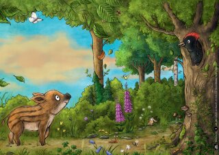 Wie schläft der Wald? Kamishibai Bildkartenset