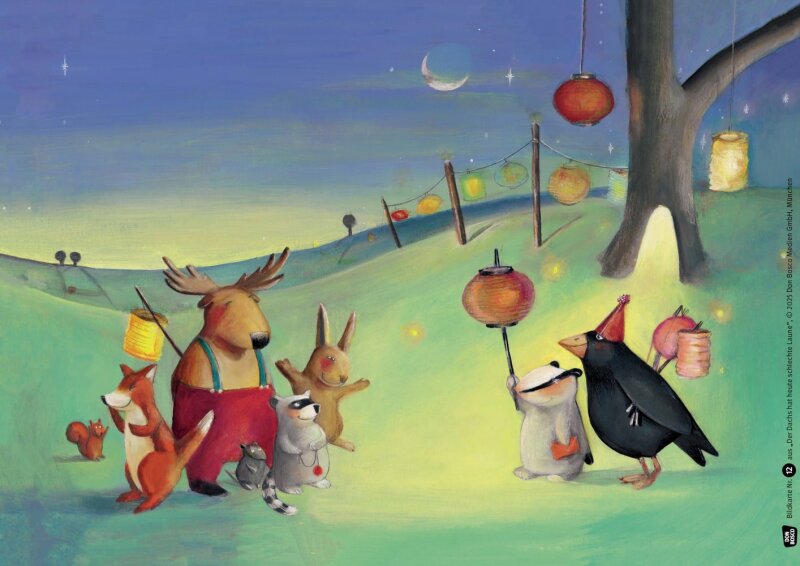 Der Dachs hat heute schlechte Laune. Kamishibai Bildkartenset