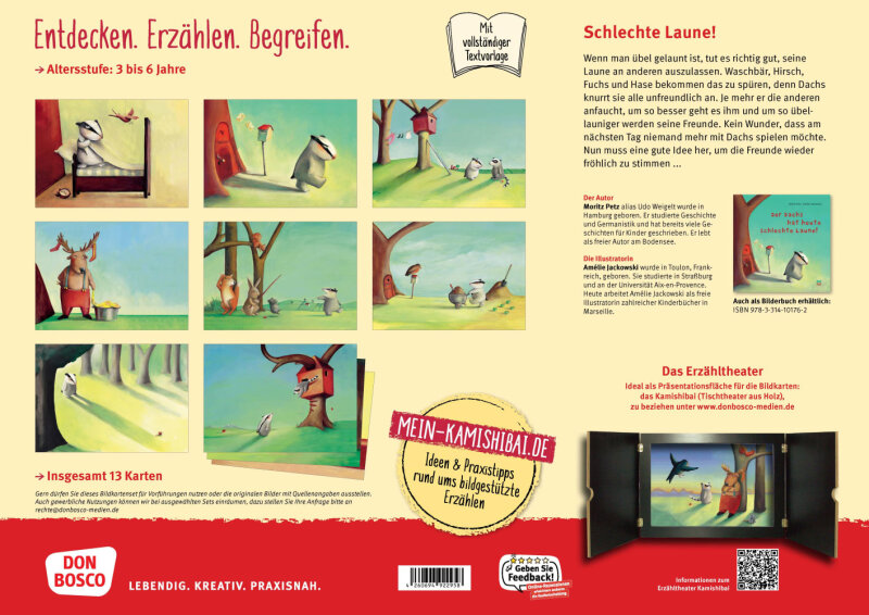 Der Dachs hat heute schlechte Laune. Kamishibai Bildkartenset