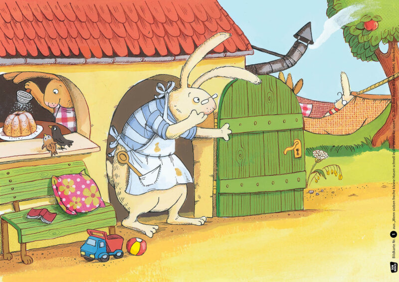 Wenn sieben freche kleine Hasen schnell in die Verstecke rasen. Kamishibai Bildkartenset