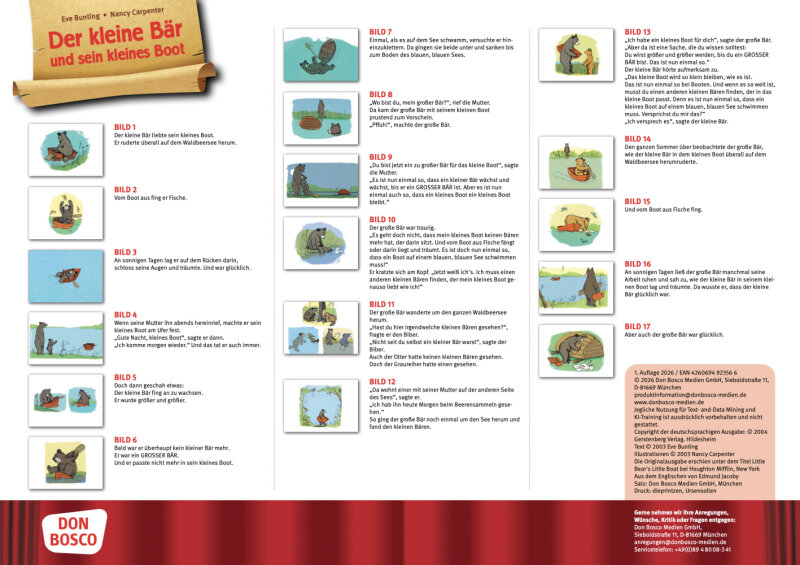 Der kleine Bär und sein kleines Boot. Kamishibai Bildkartenset