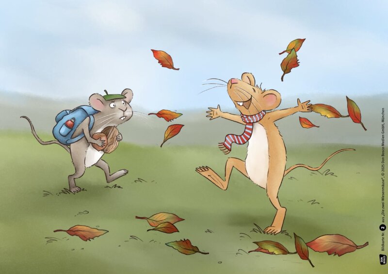 Die zwei Wiesenmäuse. Kamishibai Bildkartenset