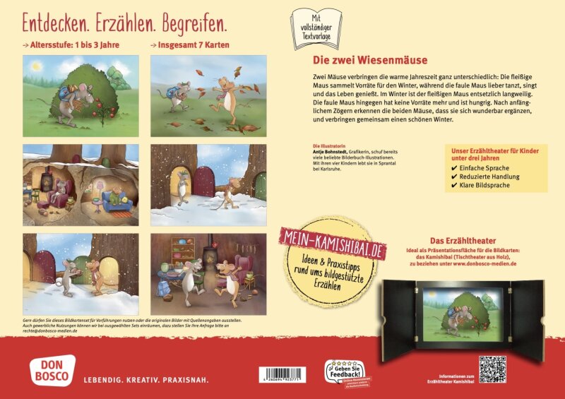 Die zwei Wiesenmäuse. Kamishibai Bildkartenset