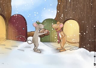 Die zwei Wiesenmäuse. Kamishibai Bildkartenset