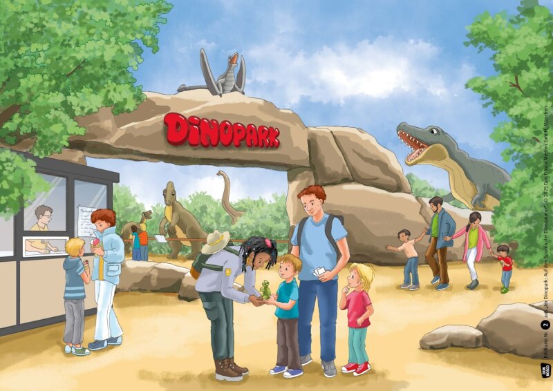 Im Dinopark: Auf den Spuren der Dinosaurier. Kamishibai Bildkartenset