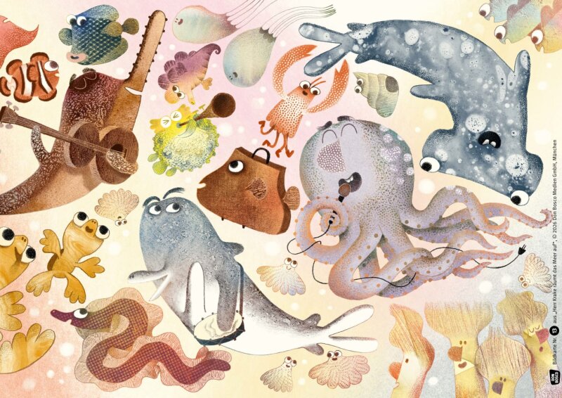 Herr Krake räumt das Meer auf. Kamishibai Bildkartenset