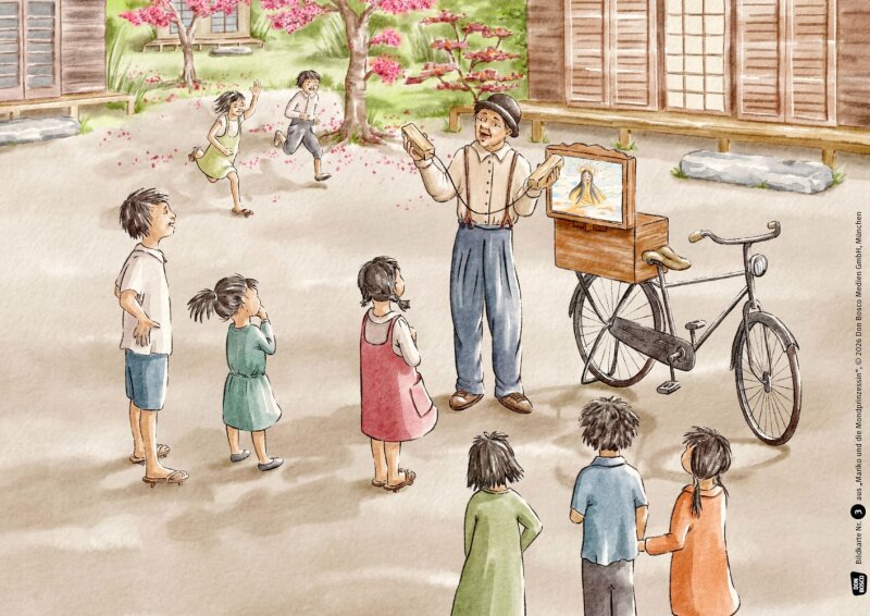 Mariko und die Mondprinzessin. Wenn der Kamishibai-Mann erzählt. Kamishibai Bildkartenset