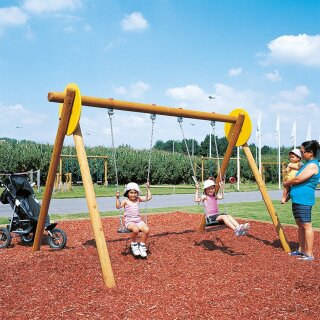 Kleine Doppelschaukel aus Lärchenholz